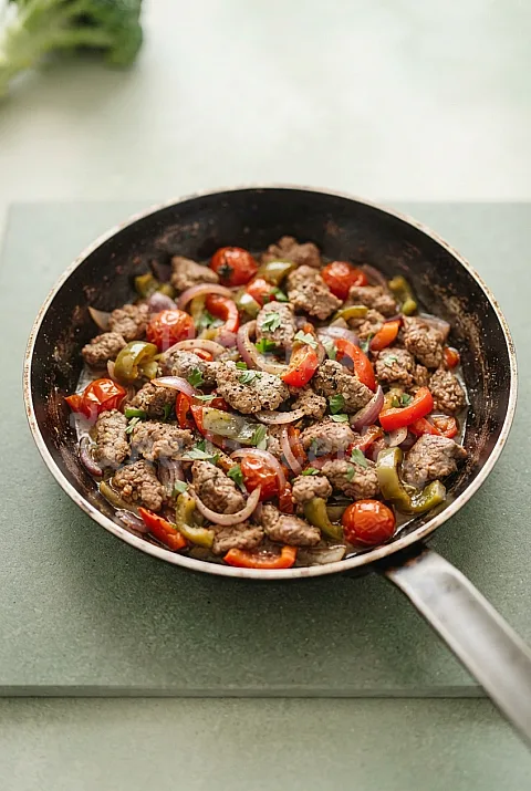 Photo de Poêlée de Veau aux Poivrons et Tomates