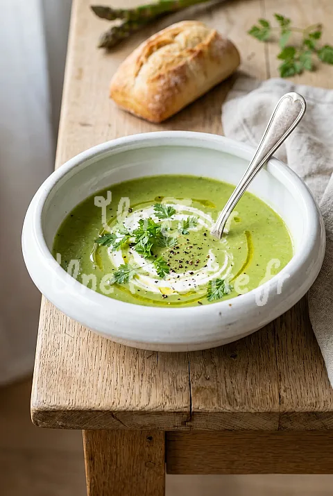 Photo de Potage d'asperges au cerfeuil