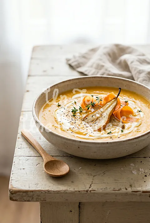Photo de Potage de navet, poires & carottes