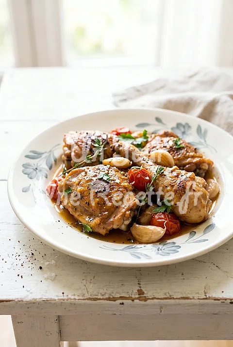 Photo de Poulet à l'ail et tomates