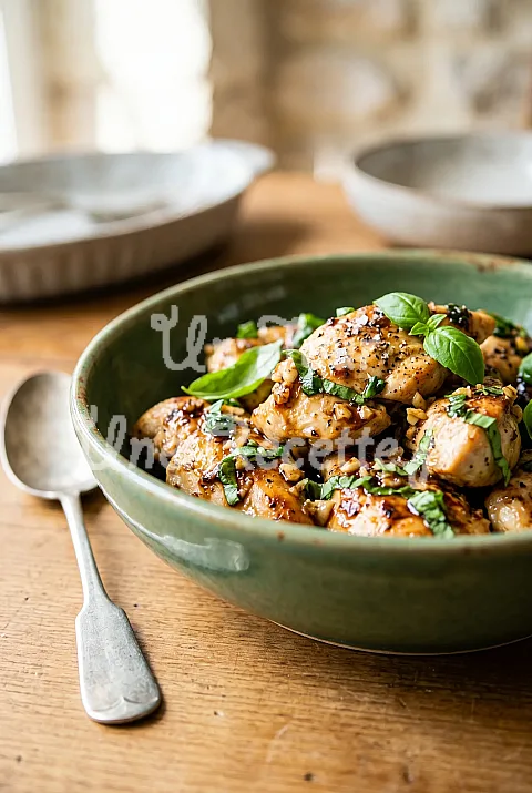 Photo de Poulet à l'ail et au basilic