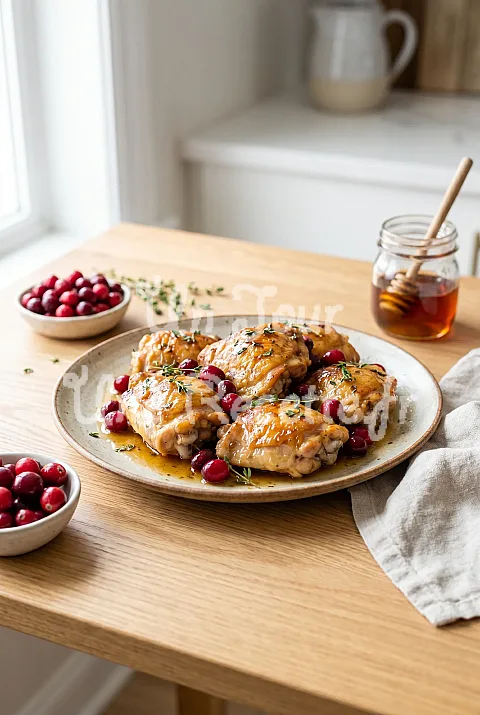 Photo de Poulet aux canneberges, thym et érable