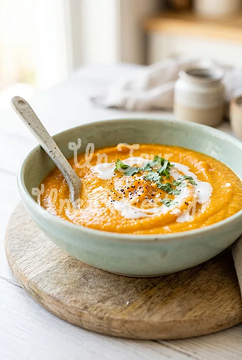 Photo de Purée de patate douce et carottes au lait de coco