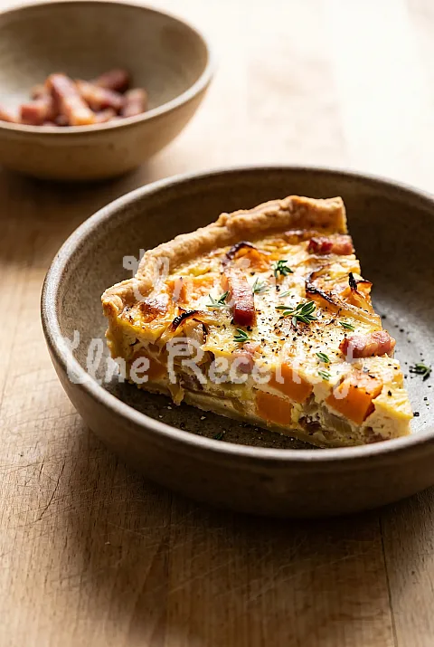 Photo de Quiche à la patate douce et aux lardons