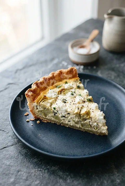 Photo de Quiche chèvre artichaut