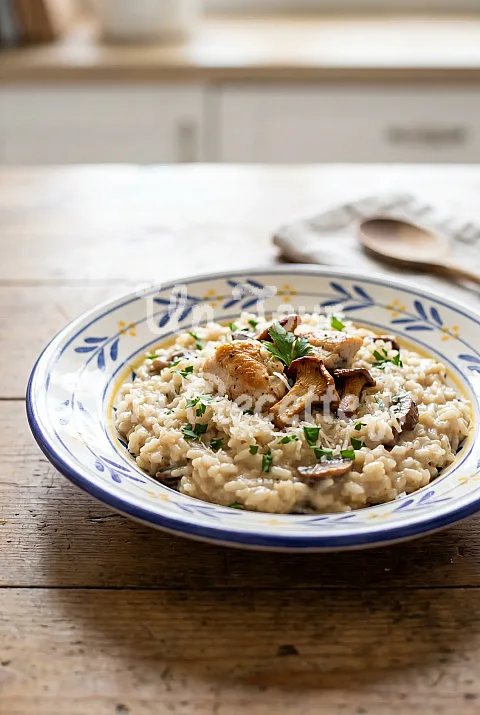 Photo de Risotto au poulet et champignons