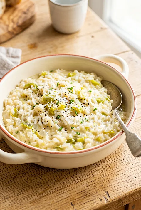 Photo de Risotto aux poireaux et au parmesan
