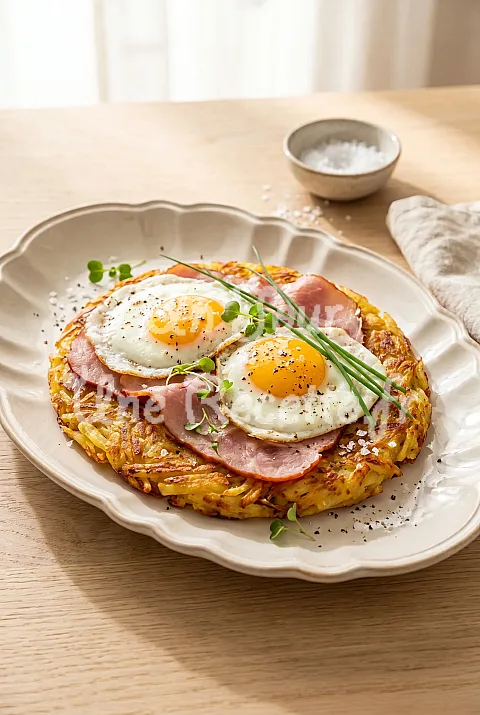 Photo de Rostis aux oeufs et au jambon