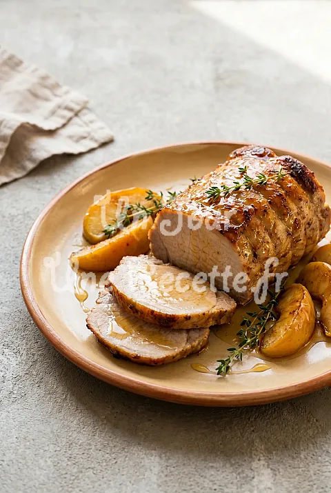 Photo de Rôti de porc au miel et aux pommes