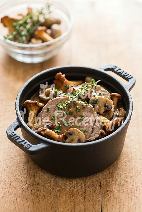 Photo de Rôti de veau en cocotte aux champignons