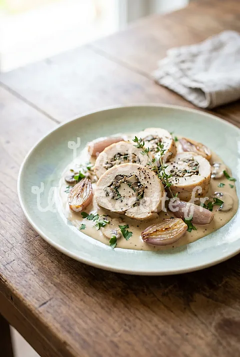 Photo de Roulés de poulet aux champignons