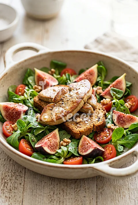 Photo de Salade aux figues et foie gras