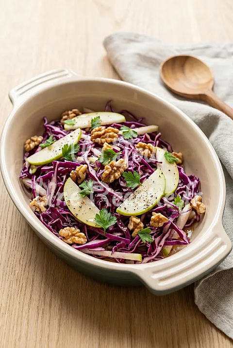 Photo de Salade chou rouge pomme verte