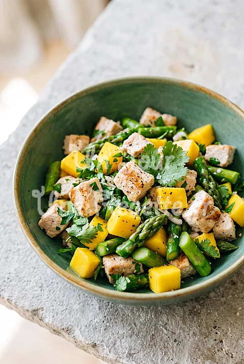 Photo de Salade d'asperges, de poulet et de mangue