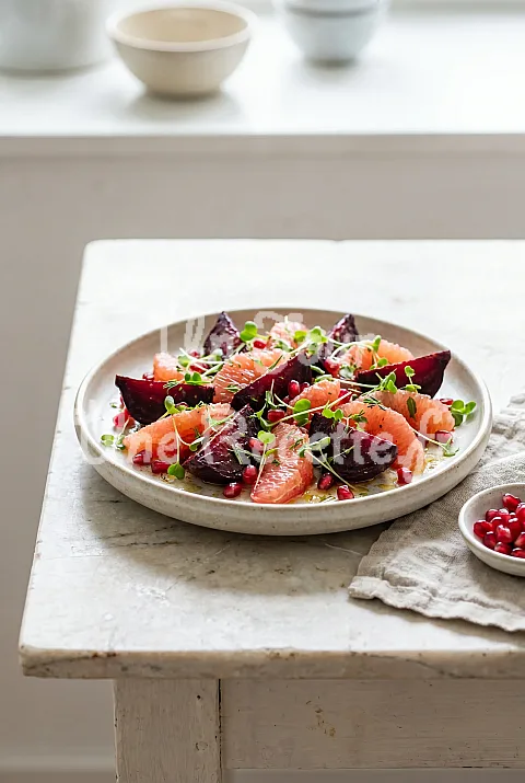 Photo de Salade de betteraves, pamplemousse et grenade