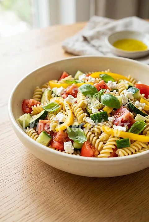 Photo de Salade de pâtes aux légumes d'été et feta