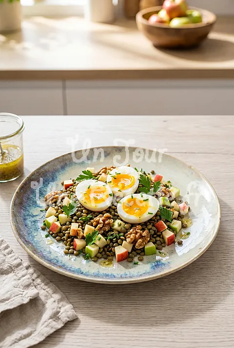 Photo de Salade lentilles pomme œuf