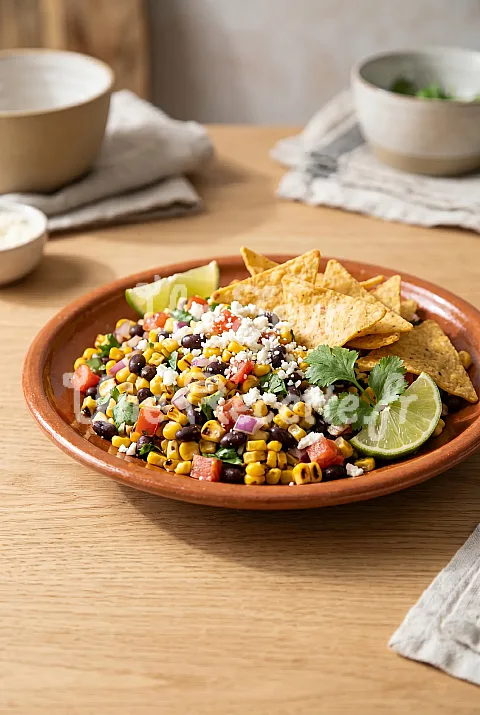 Photo de Salade tiède de maïs et ses croustilles de tortillas