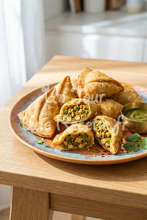 Photo de Samoussas aux épices et au poulet