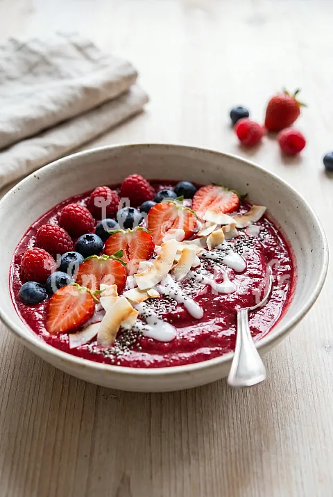 Photo de Smoothie bowl fruits rouges coco