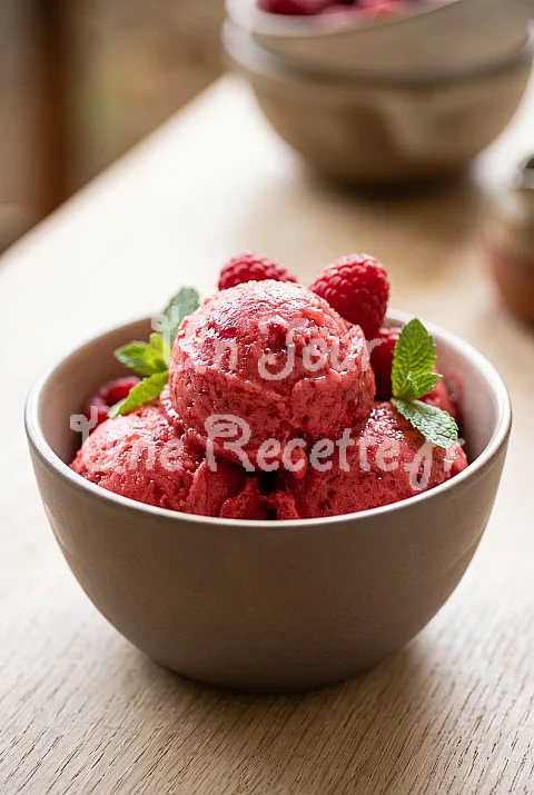 Photo de Sorbet à la framboise sans sorbetière
