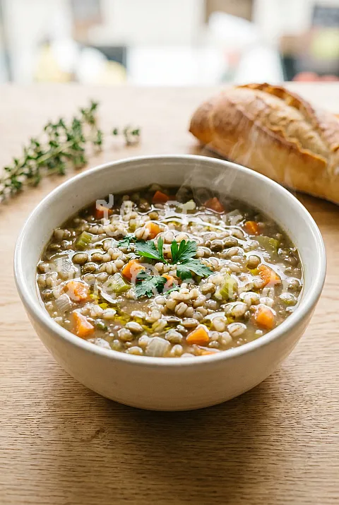 Photo de Soupe à l'orge et aux lentilles