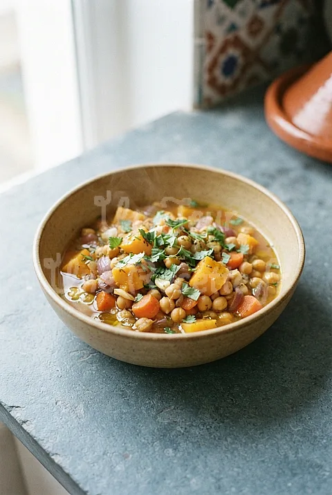 Photo de Tajine de courge et pois chiches