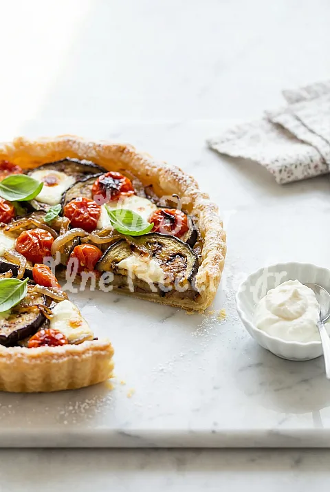 Photo de Tarte à l'aubergine et mozzarella