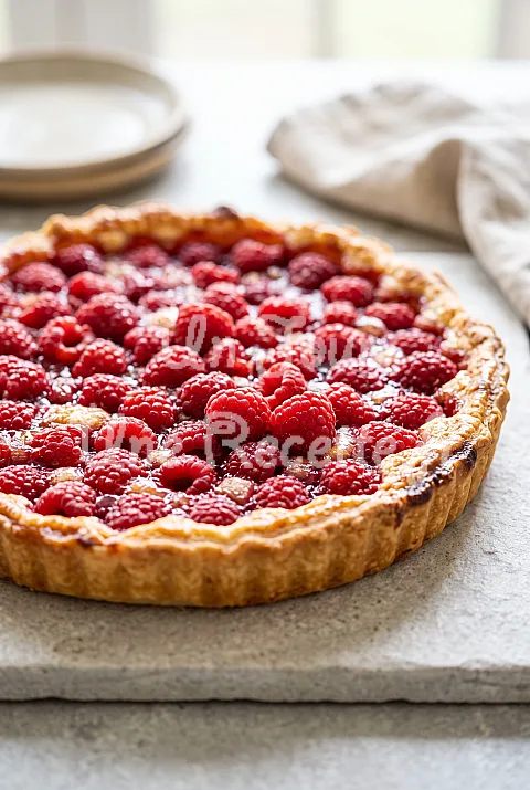 Photo de Tarte aux framboises