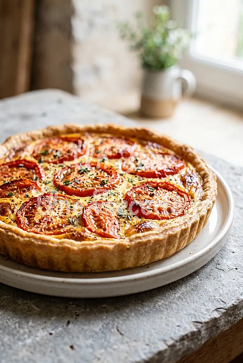 Photo de Tarte aux tomates et à la moutarde