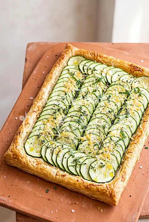 Photo de Tarte fine aux courgettes