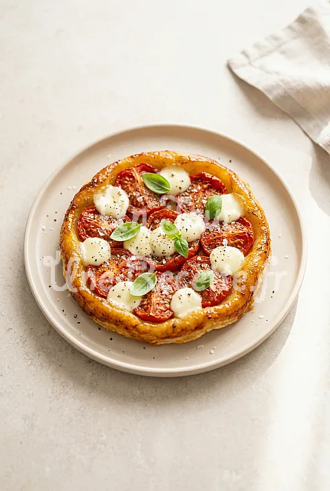Photo de Tarte tatin salée aux tomates et à la mozzarella
