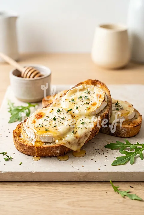 Photo de Tartines chaudes de chèvre au miel