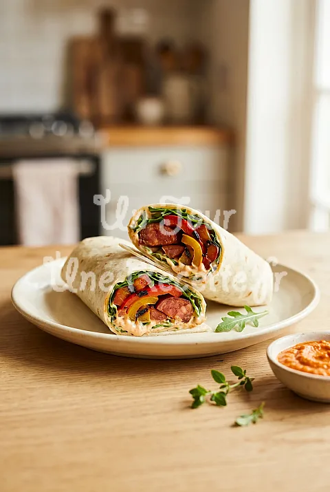 Photo de Wraps au chorizo et aux poivrons