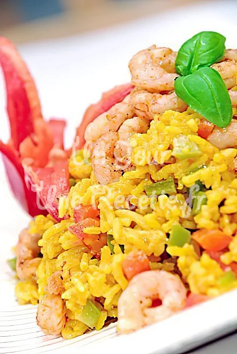 Photo de Riz au curry et crevettes