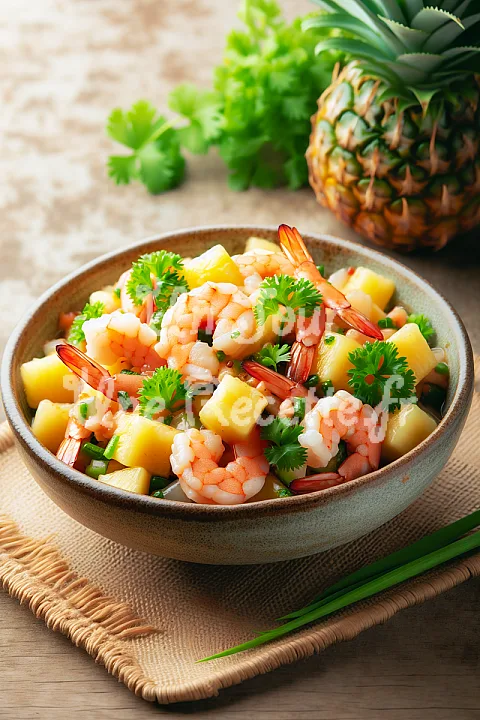 Photo de Salade de crevettes à l'ananas et à la coriandre