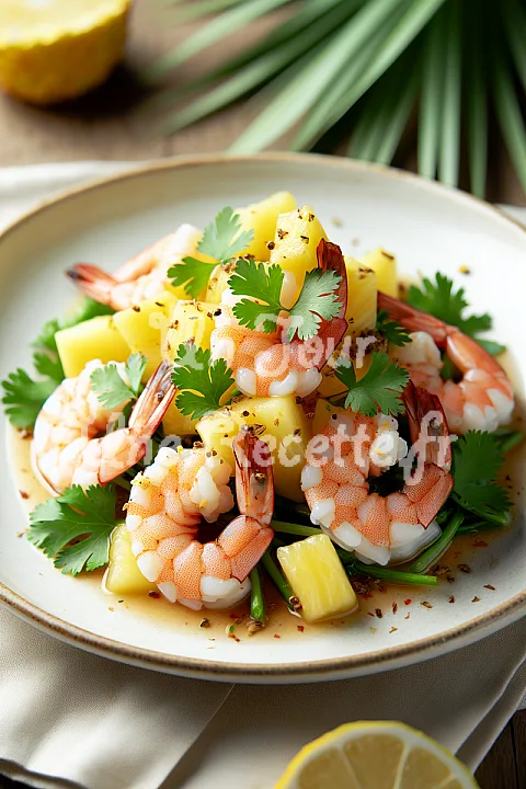 Photo de Salade tropicale de crevettes à l'ananas et à la coriandre