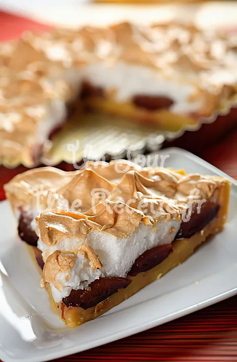 Photo de Tarte aux prunes meringuée