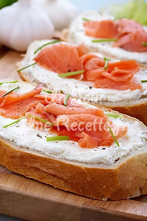 Photo de Tartine de saumon fumé au fromage frais