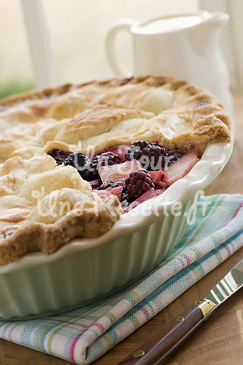 Photo de Tourte pommes et framboises