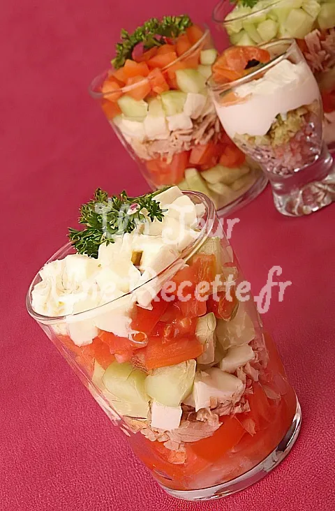 Photo de Verrines de tomates au thon