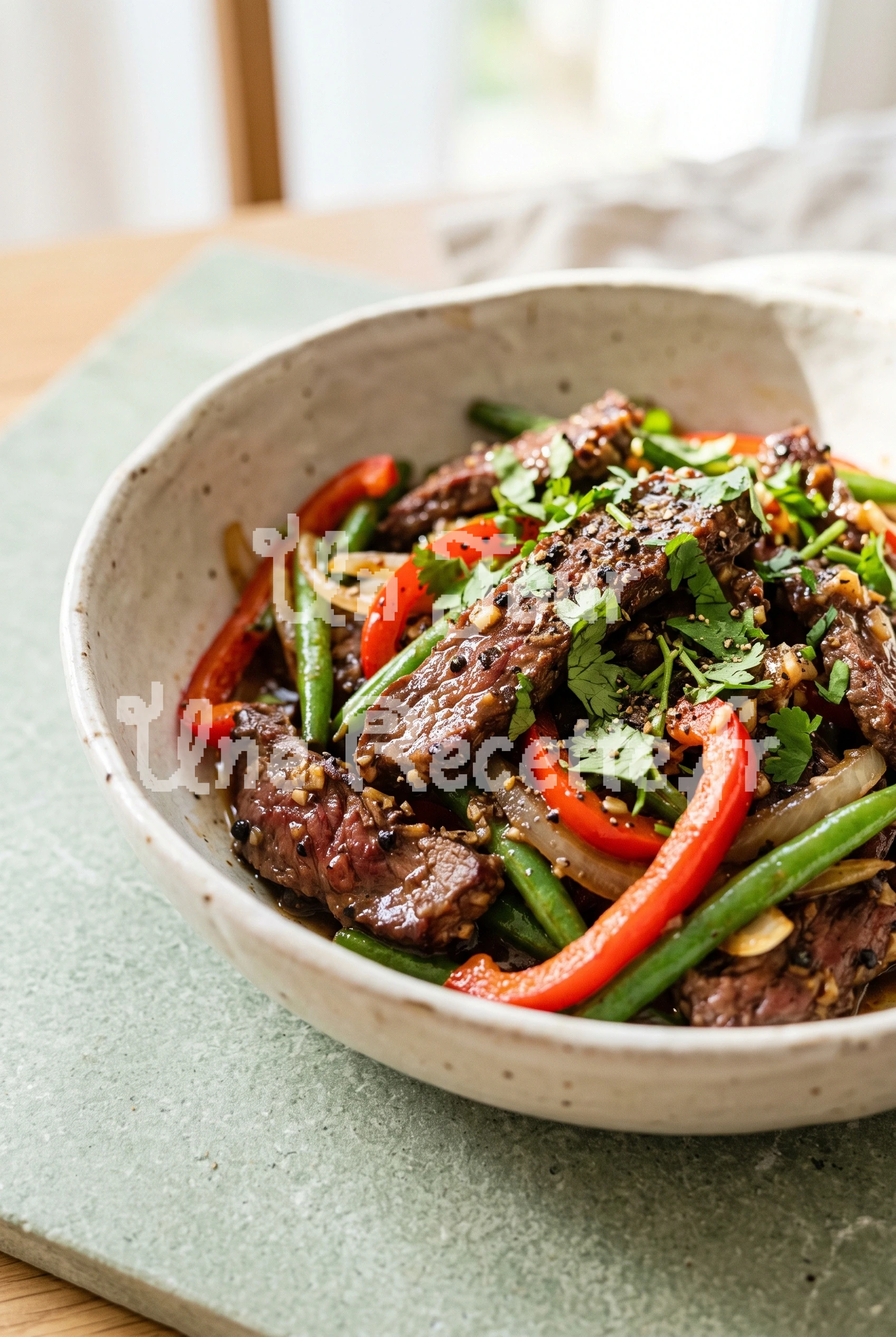Photo de la recette Boeuf sauté Thaï à l’ail et au poivre noir