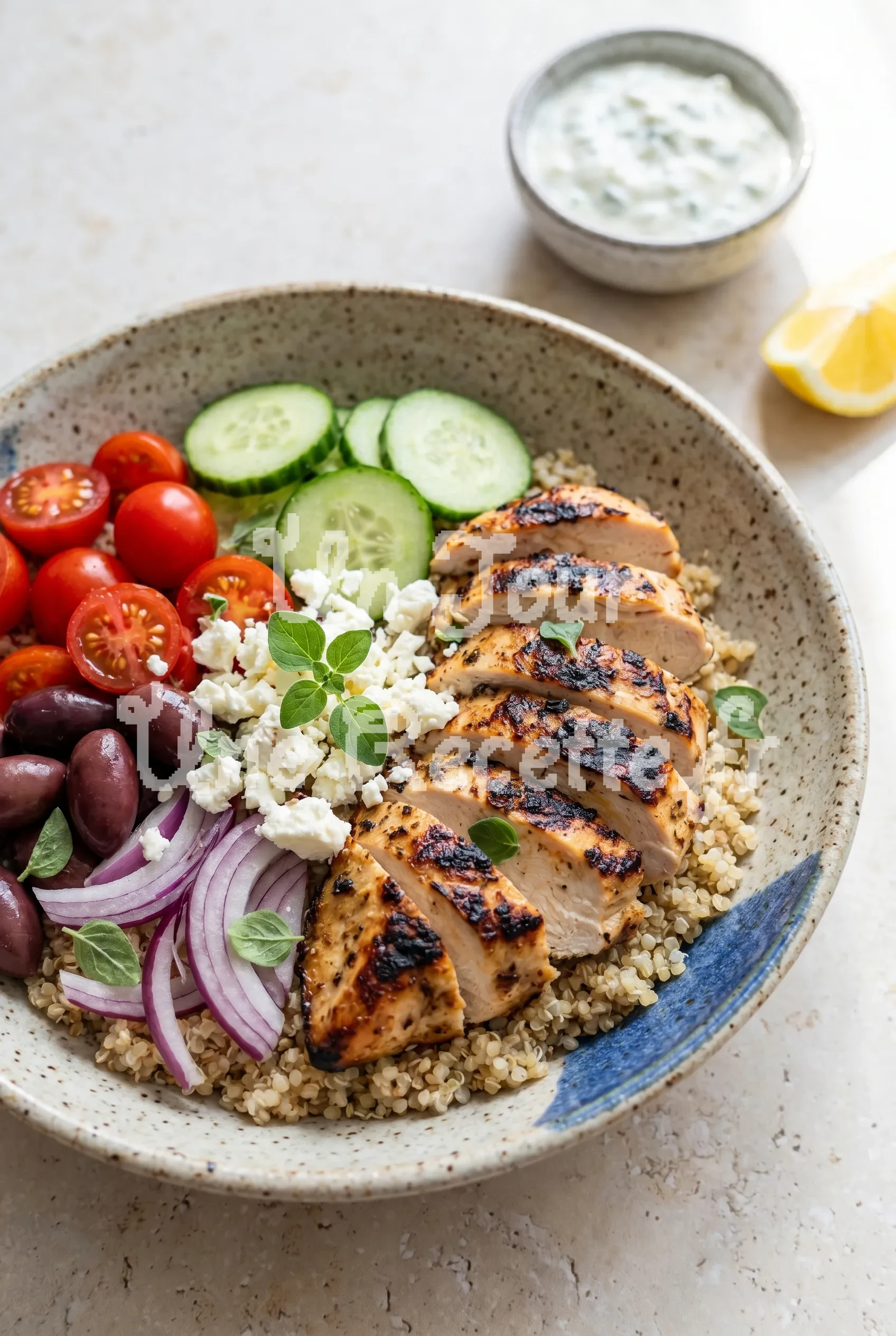 Photo de la recette Bol de poulet santé style méditerranéen