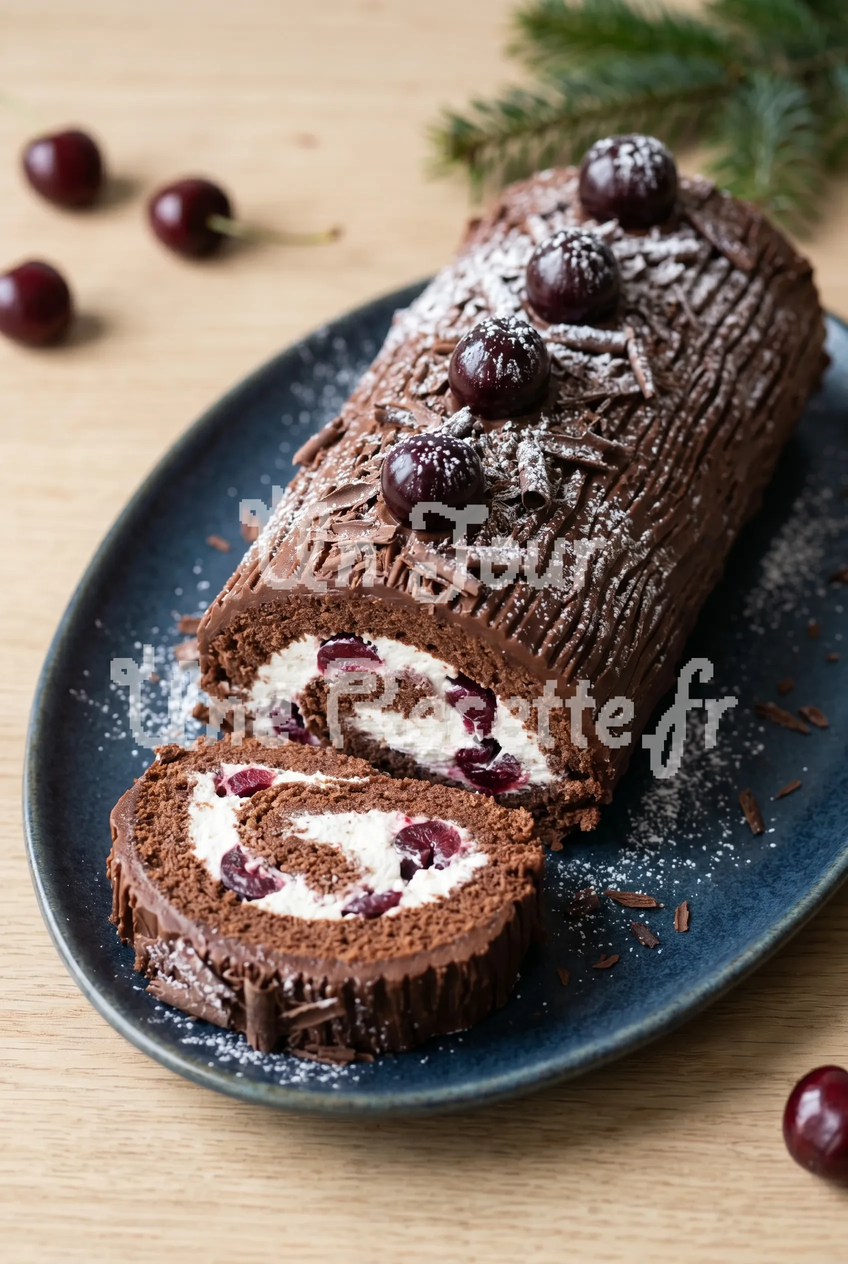 Photo de la recette Bûche de Noël goût Forêt Noire