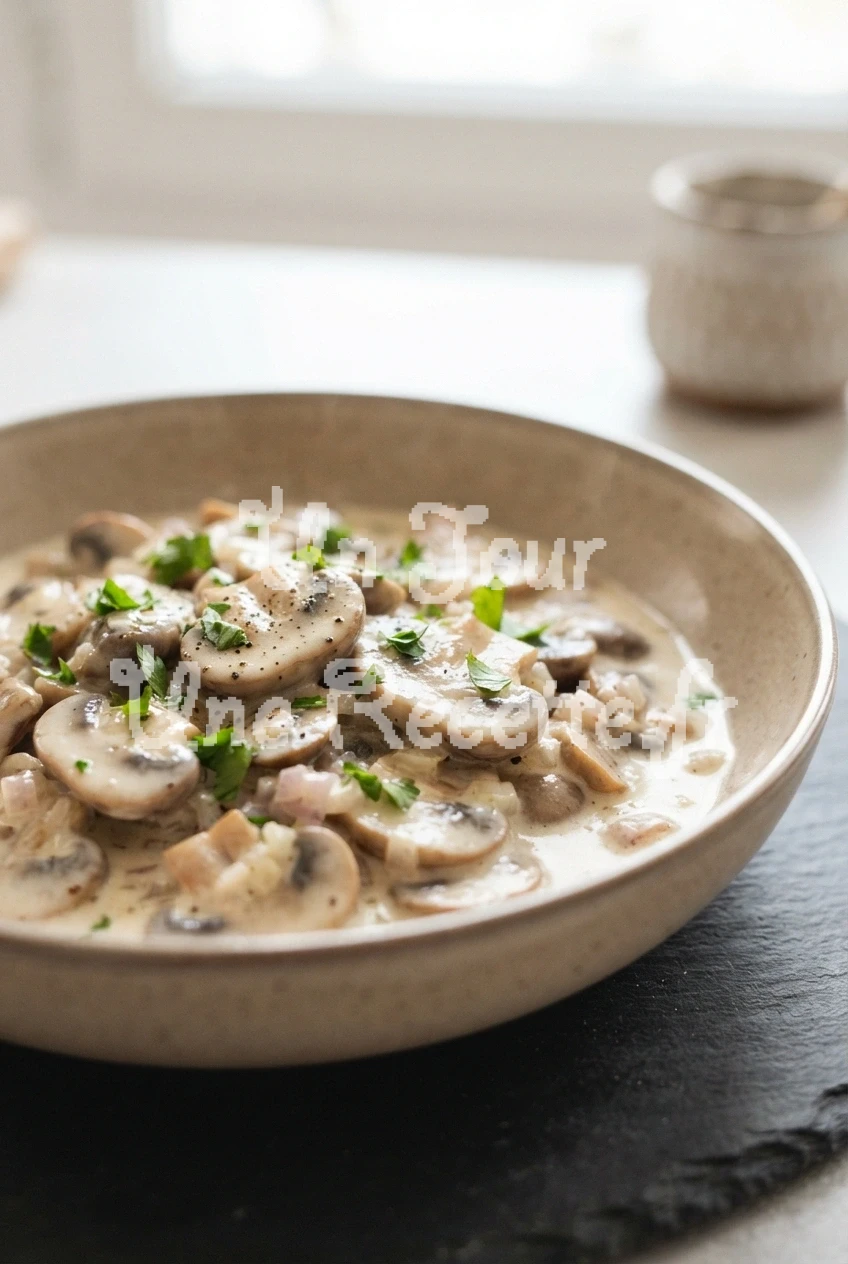 Champignons à la crème et échalotes