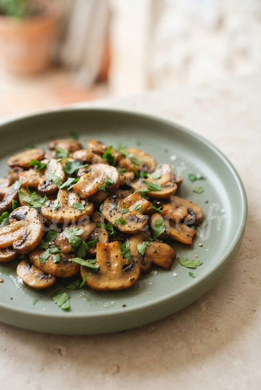 Photo de la recette Champignons sautés à l'ail et au persil