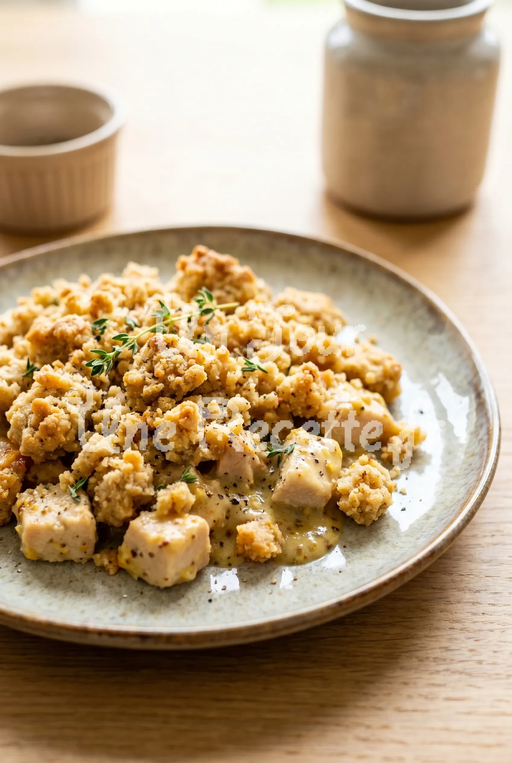Photo de la recette Crumble de poulet à la moutarde