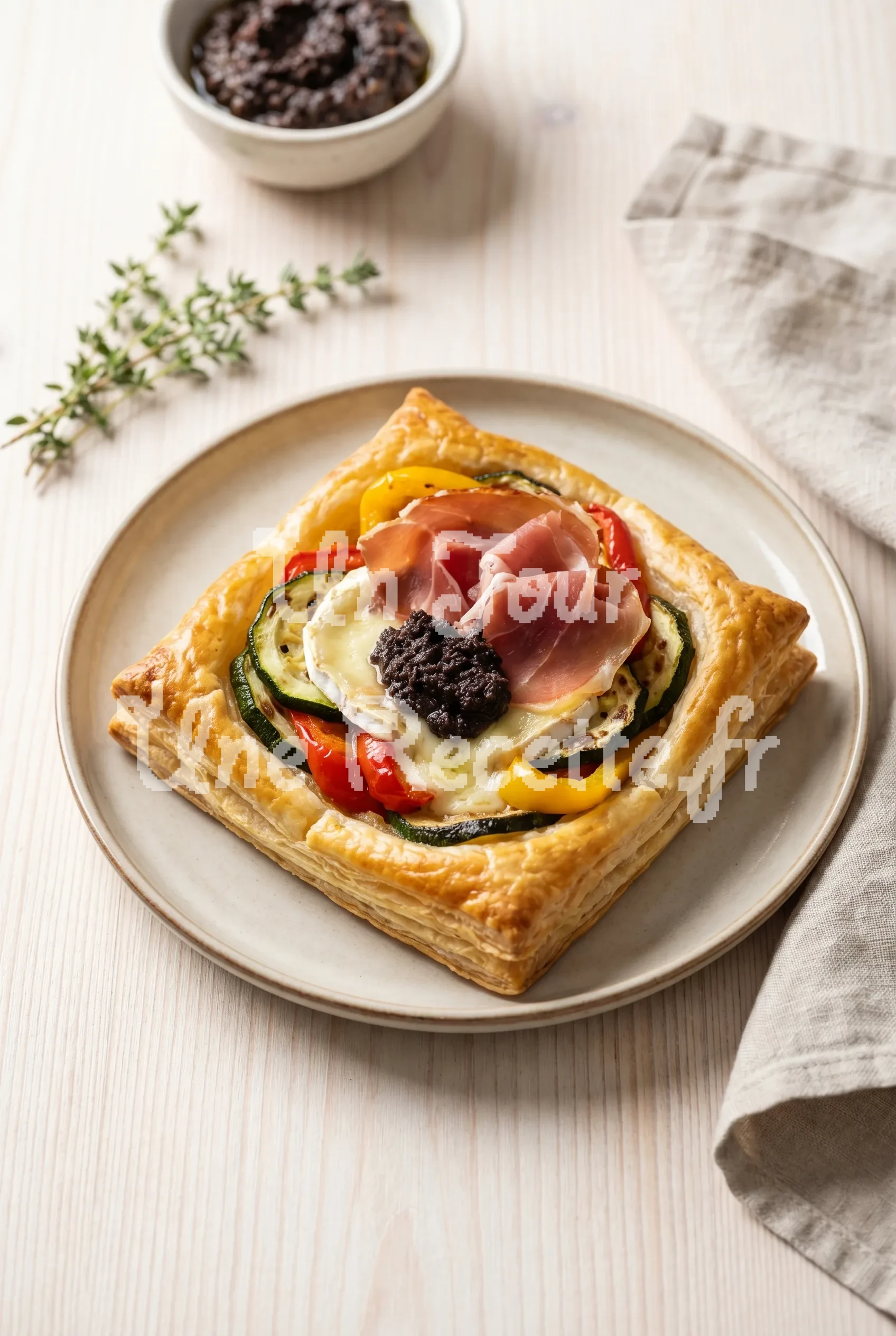 Photo de la recette Feuilleté aux légumes grillés et à la tapenade d'olives noires