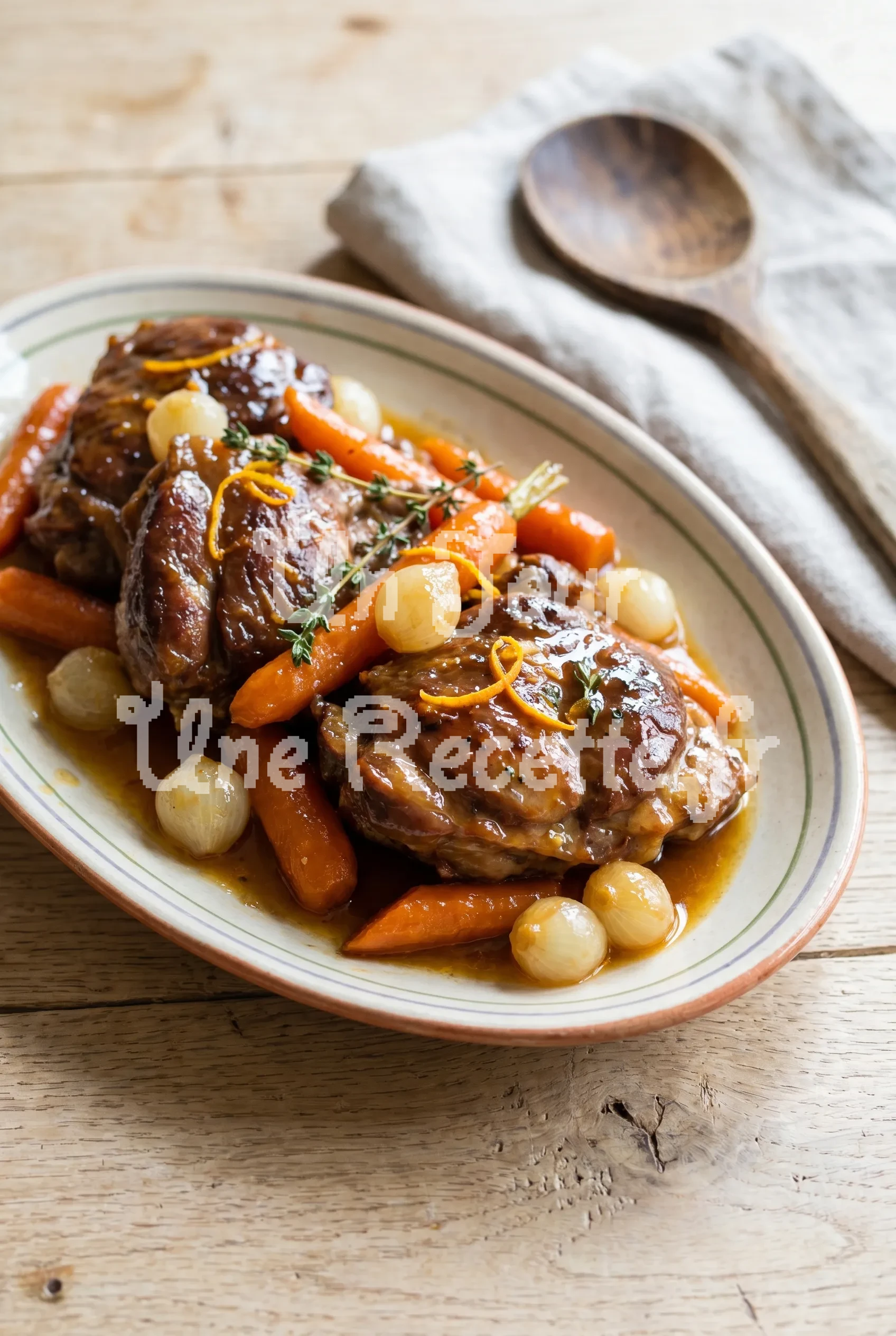 Photo de la recette Joues de porc aux carottes, au miel et jus d'orange
