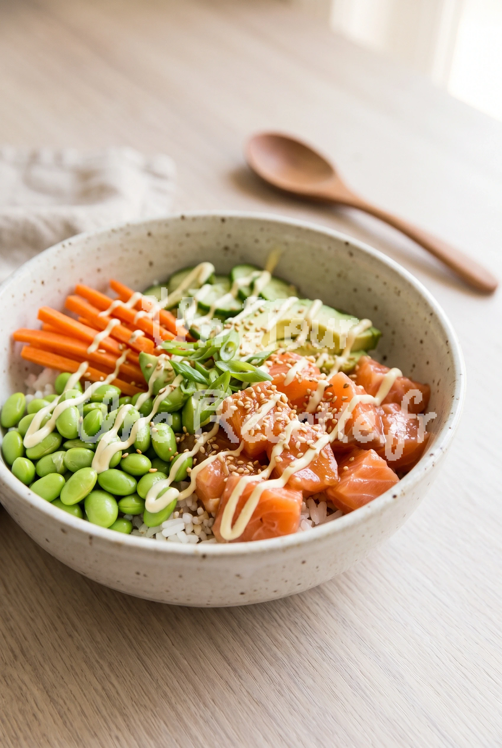 Photo de la recette Poké bowl au saumon et edamame